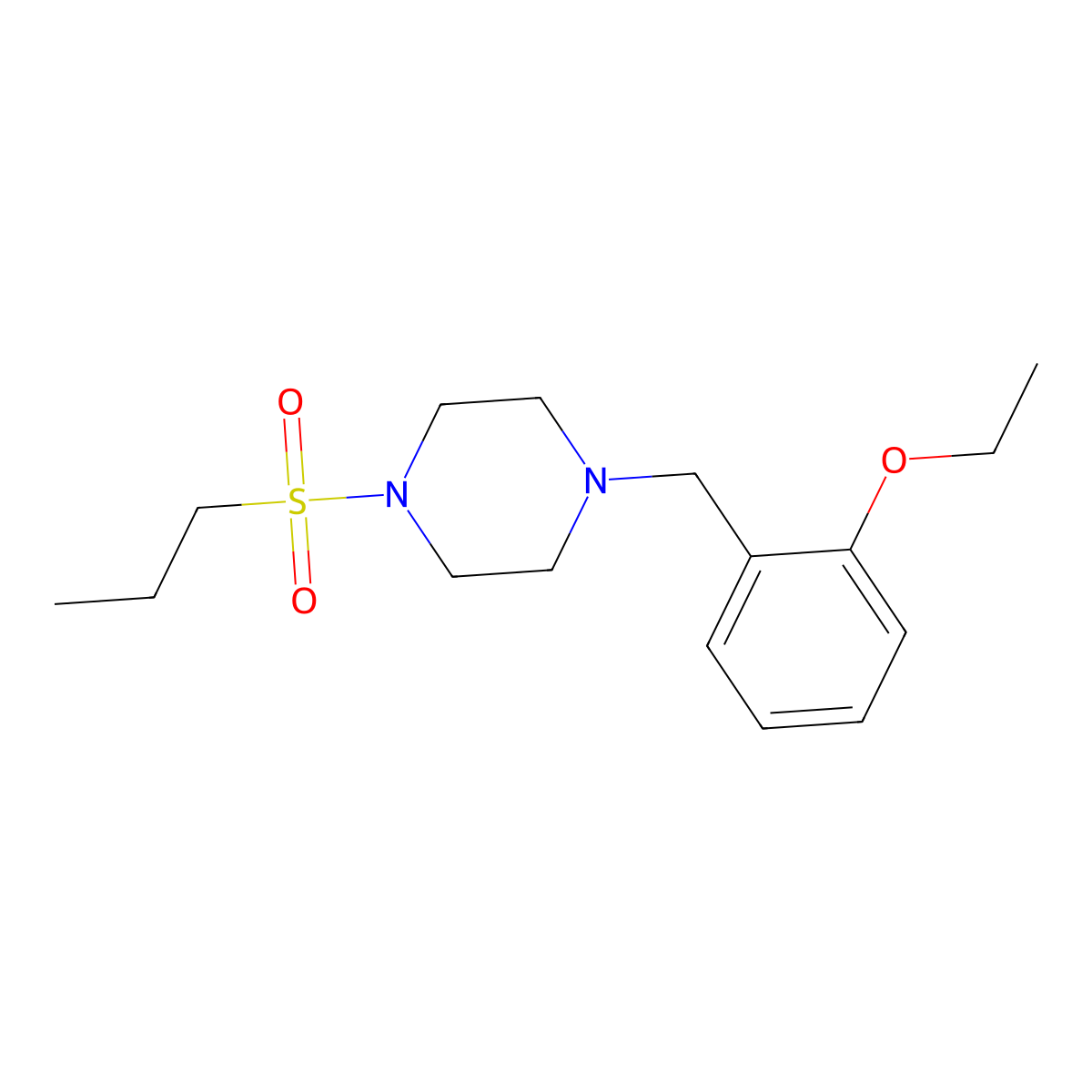 1-(2-Ethoxybenzyl)-4-(propylsulfonyl)piperazine molecular structure, CAS 441745-77-3