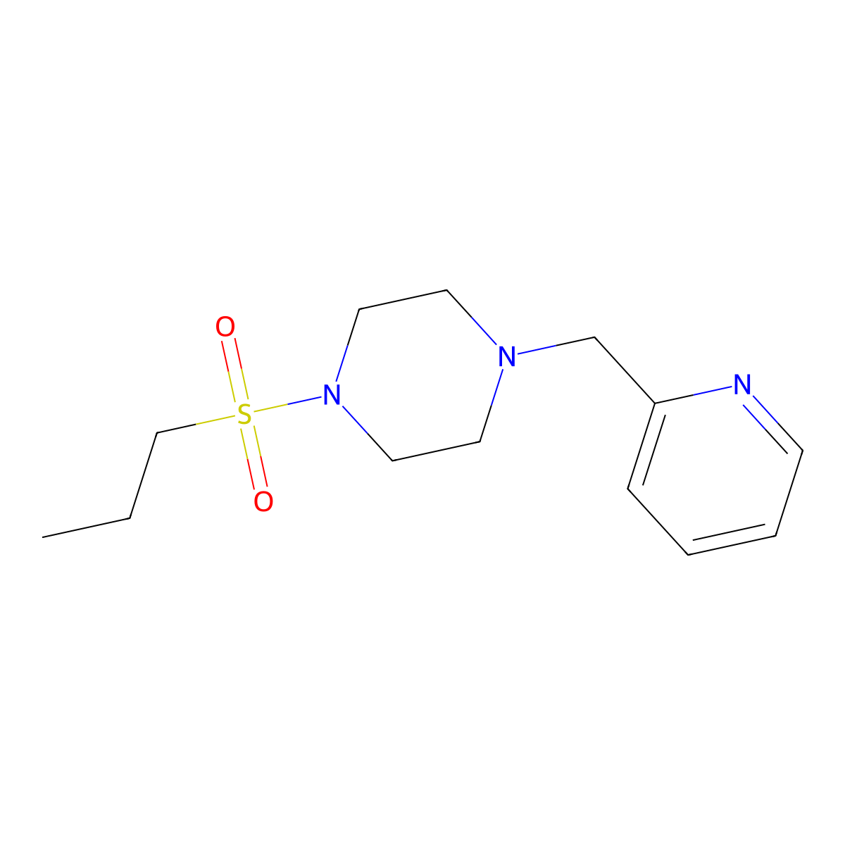 1-(Propylsulfonyl)-4-(2-pyridylmethyl)piperazine molecular structure, CAS 441745-81-9