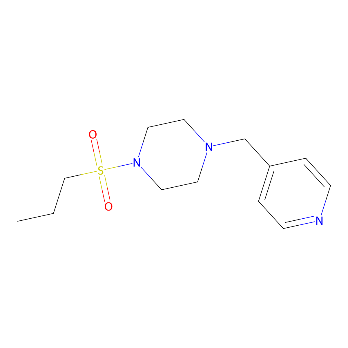 1-(Propylsulfonyl)-4-(4-pyridylmethyl)piperazine molecular structure, CAS 441745-82-0