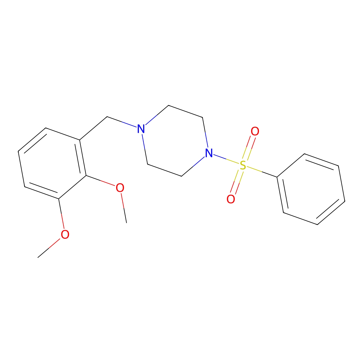 1-(2,3-Dimethoxybenzyl)-4-(phenylsulfonyl)piperazine molecular structure, CAS 441745-83-1