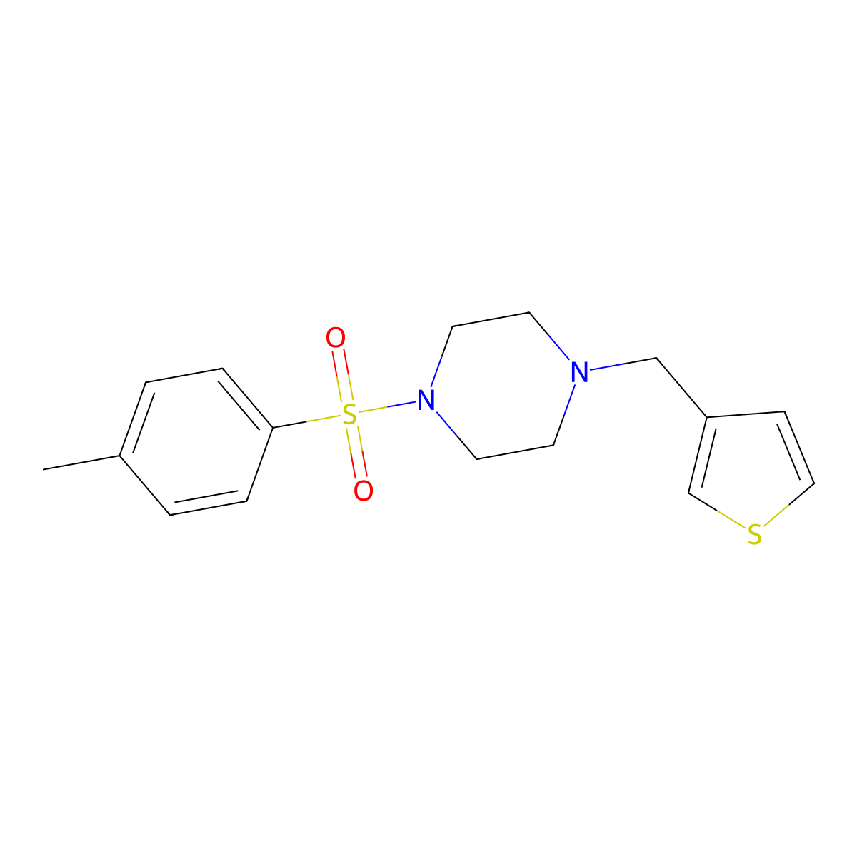 1-[(4-Methylphenyl)sulfonyl]-4-(3-thienylmethyl)piperazine molecular structure, CAS 441745-85-3
