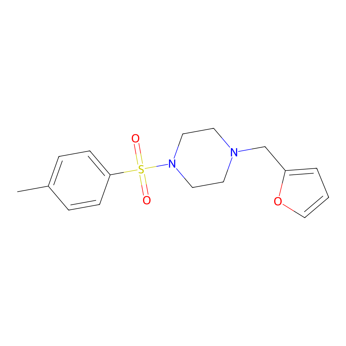 1-(Furan-2-ylmethyl)-4-(4-methylphenyl)sulfonylpiperazine molecular structure, CAS 441745-87-5