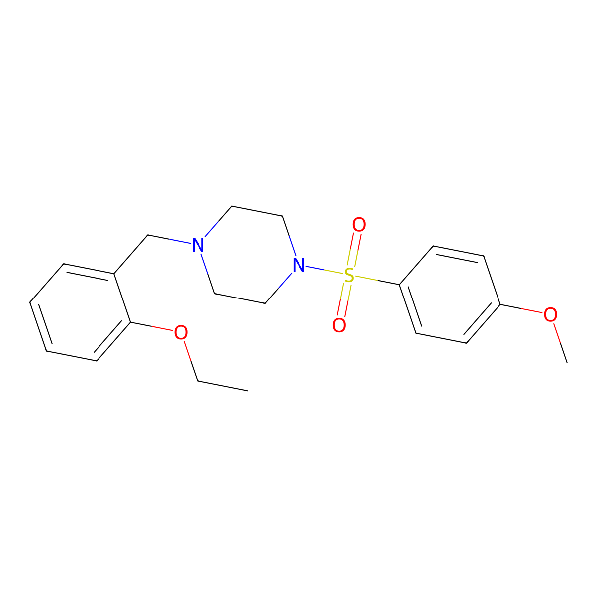 1-(2-Ethoxybenzyl)-4-[(4-methoxyphenyl)sulfonyl]piperazine molecular structure, CAS 441745-89-7