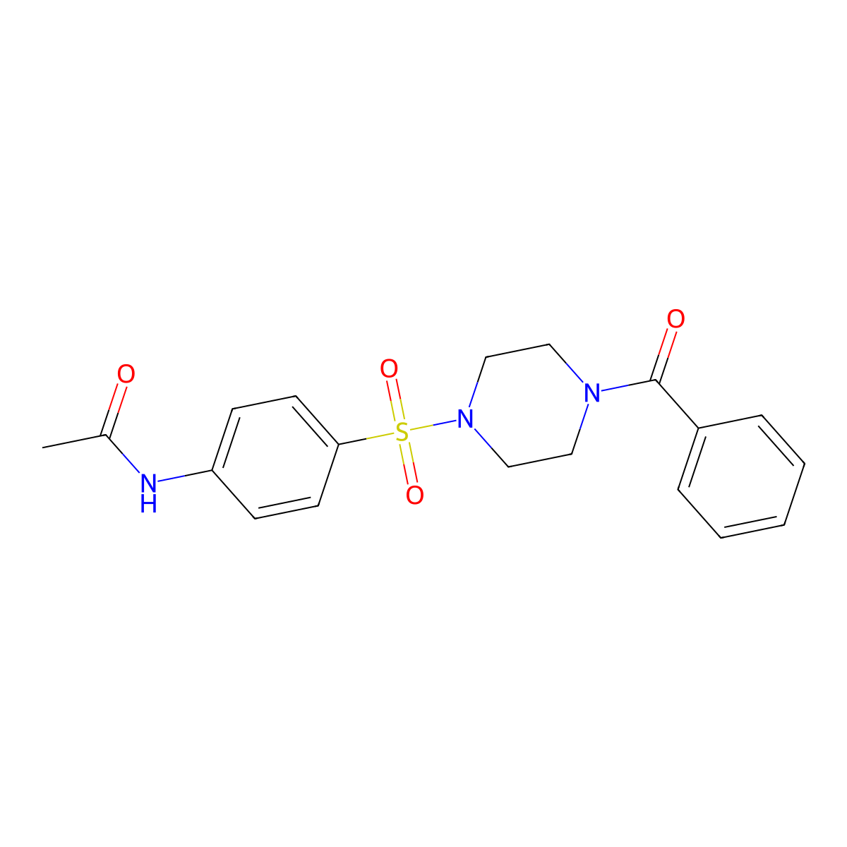 N-[4-(4-benzoylpiperazin-1-yl)sulfonylphenyl]acetamide molecular structure, CAS 441745-95-5