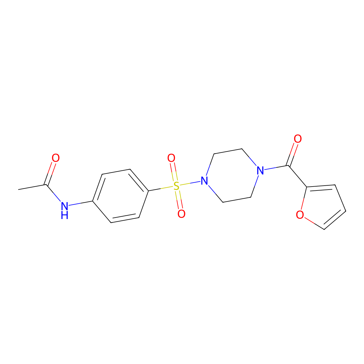 N-(4-{[4-(furan-2-carbonyl)piperazin-1-yl]sulfonyl}phenyl)acetamide molecular structure, CAS 441745-96-6