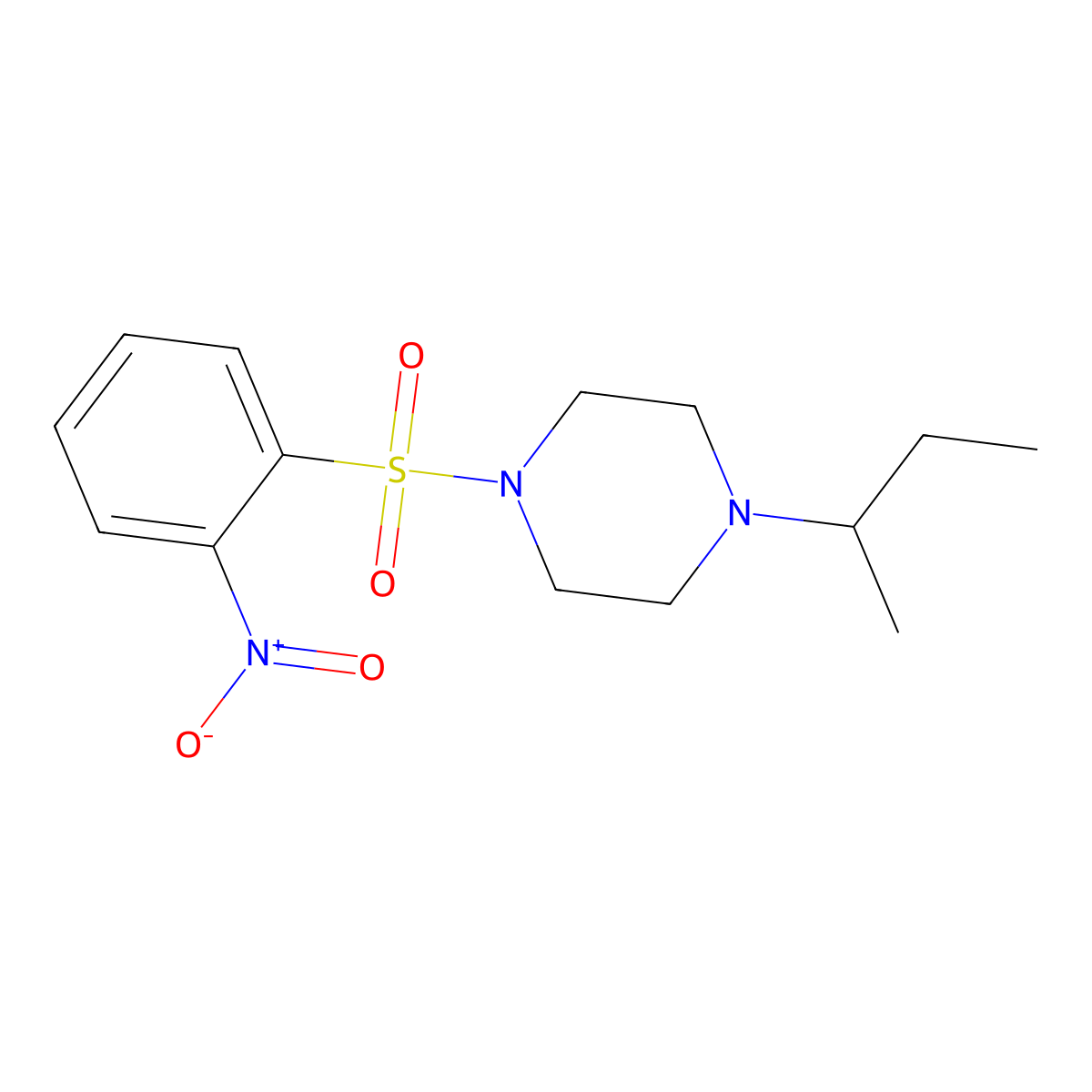 1-(Butan-2-yl)-4-[(2-nitrophenyl)sulfonyl]piperazine molecular structure, CAS 441746-07-2