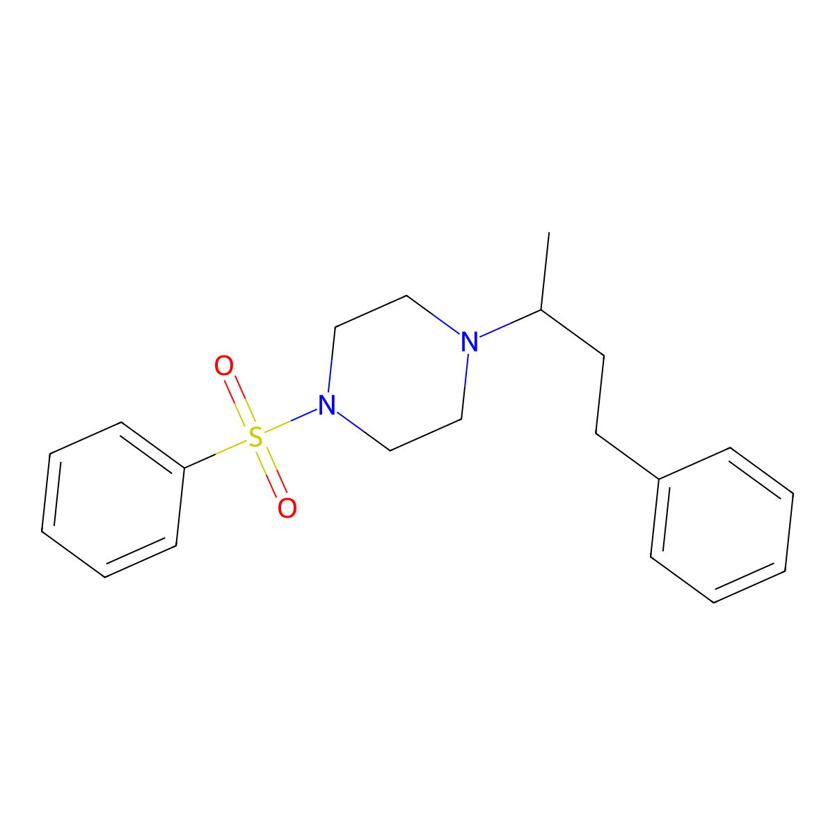 1-(Benzenesulfonyl)-4-(4-phenylbutan-2-yl)piperazine molecular structure, CAS 441746-10-7
