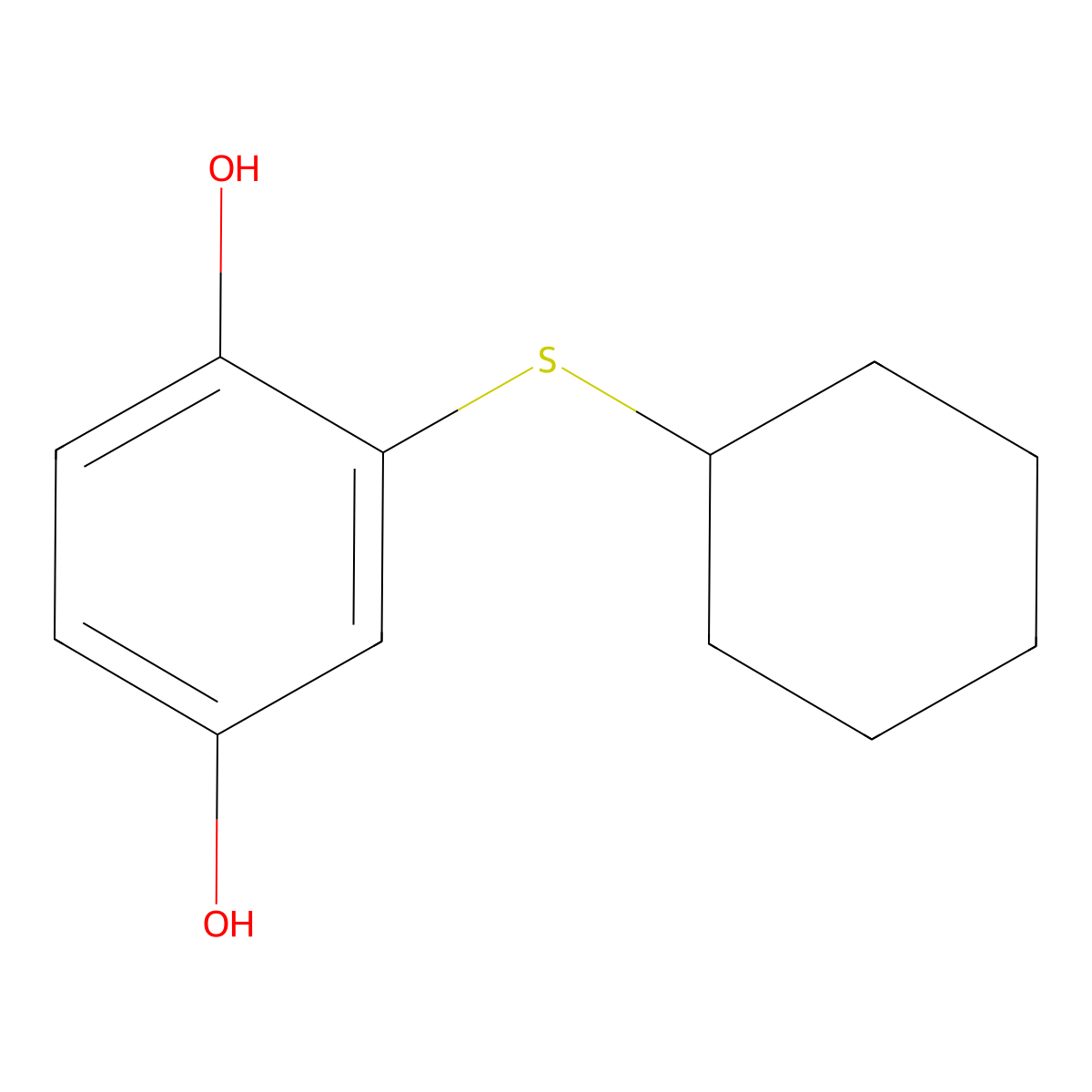 2-(Cyclohexylsulfanyl)benzene-1,4-diol molecular structure, CAS 441764-31-4