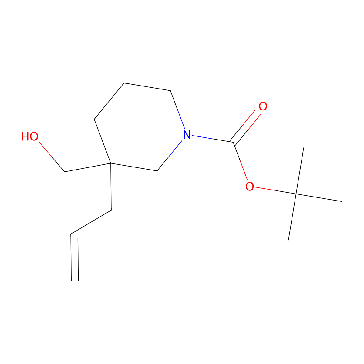 tert-Butyl 3-(hydroxymethyl)-3-(prop-2-en-1-yl)piperidine-1-carboxylate molecular structure, CAS 441773-93-9