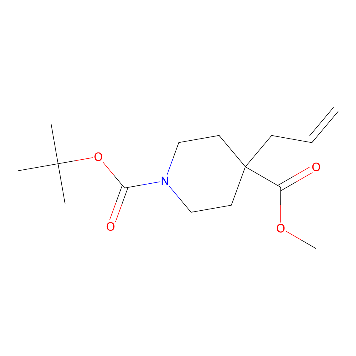 1-tert-Butyl 4-methyl 4-allylpiperidine-1,4-dicarboxylate molecular structure, CAS 441774-09-0