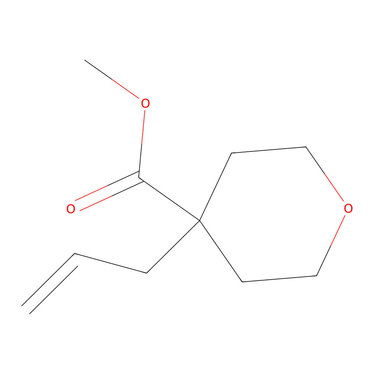 tetrahydro-4-(2-propen-1-yl)-2H-Pyran-4-carboxylic acid methyl ester molecular structure, CAS 441774-69-2
