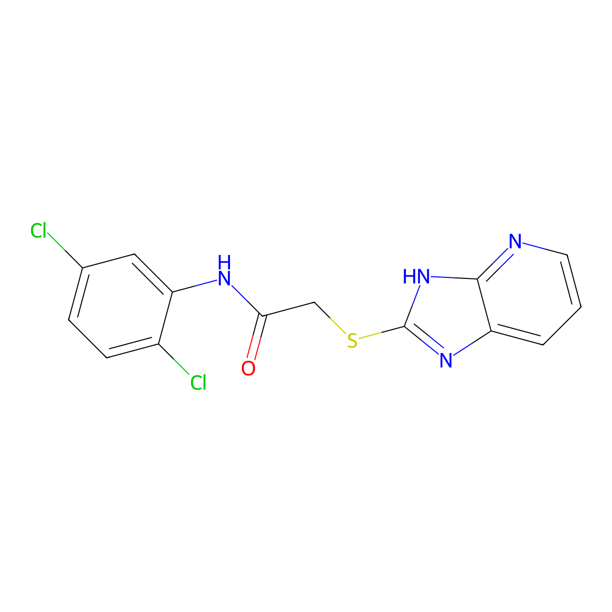 N-(2,5-dichlorophenyl)-2-(1H-imidazo[4,5-b]pyridin-2-ylsulfanyl)acetamide molecular structure, CAS 441782-62-3