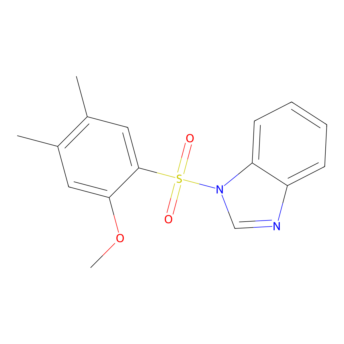 1-((2-methoxy-4,5-dimethylphenyl)sulfonyl)-1H-benzo[d]imidazole molecular structure, CAS 441784-01-6