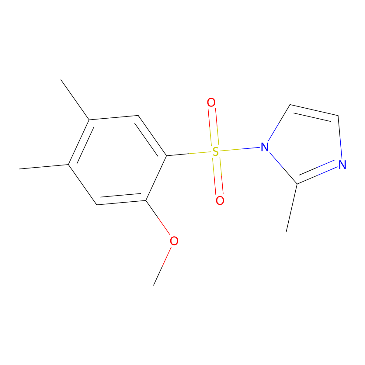 1-((2-methoxy-4,5-dimethylphenyl)sulfonyl)-2-methyl-1H-imidazole molecular structure, CAS 441784-02-7
