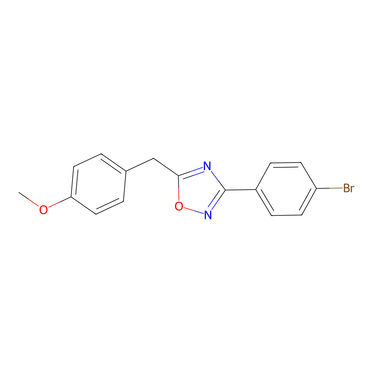 3-(4-Bromophenyl)-5-(4-methoxybenzyl)-1,2,4-oxadiazole molecular structure, CAS 441784-20-9
