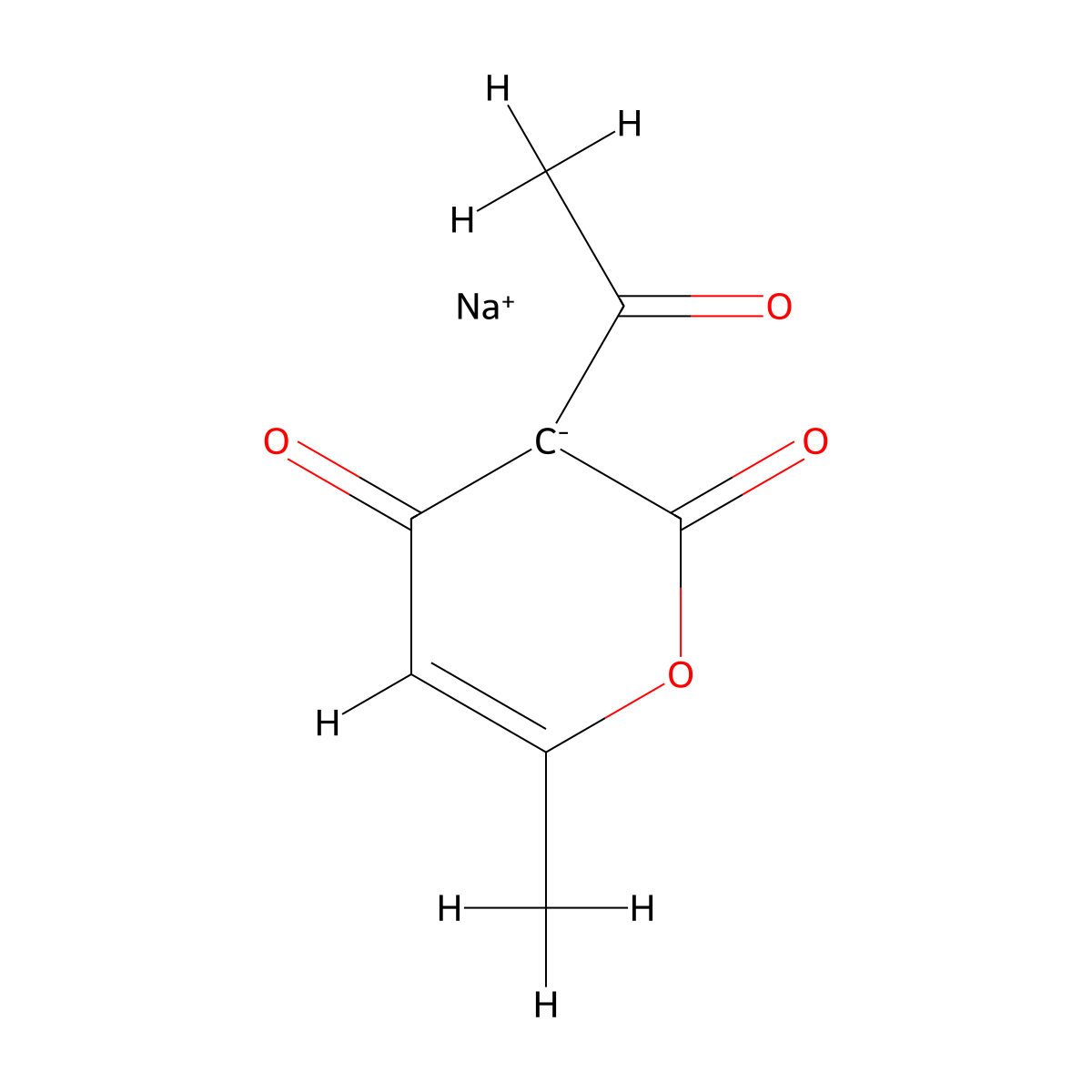Sodium Dehydroacetate molecular structure, CAS 4418-26-2