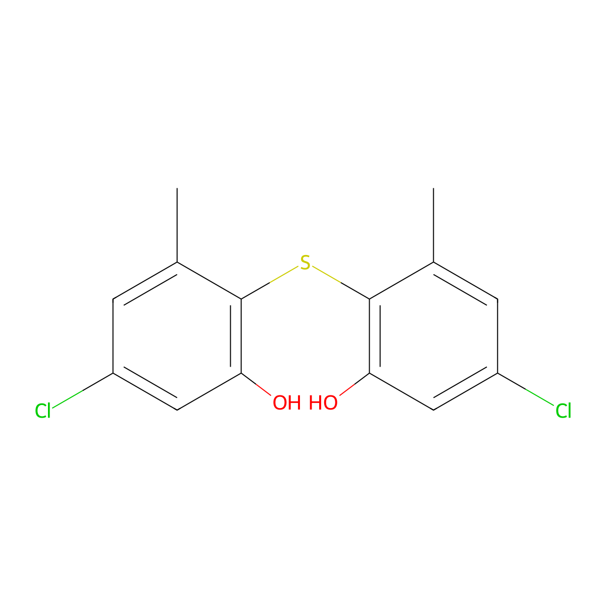 Phenol, 2,2'-thiobis(4-chloro-6-methyl)- molecular structure, CAS 4418-66-0
