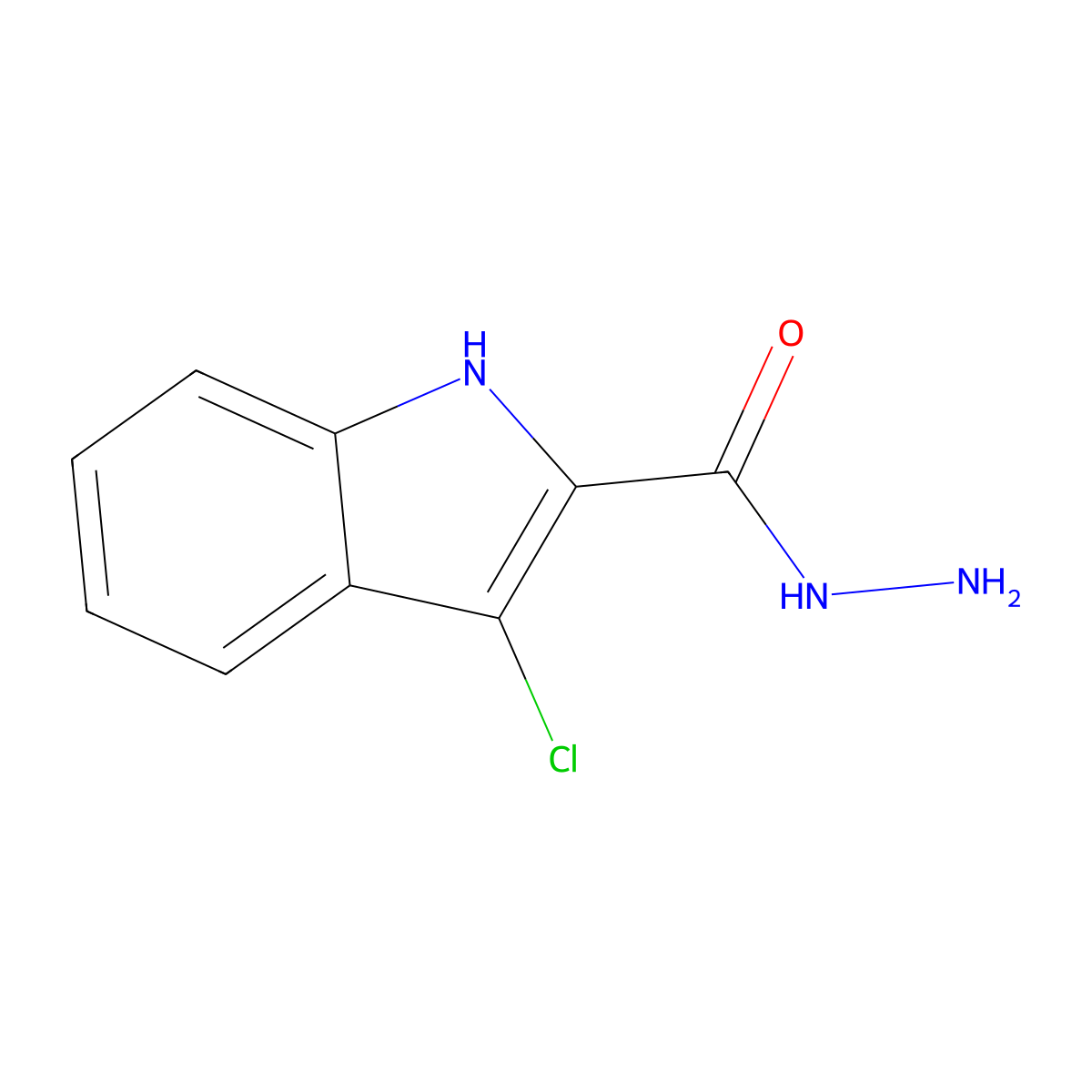3-chloro-1H-indole-2-carbohydrazide molecular structure, CAS 441801-15-6