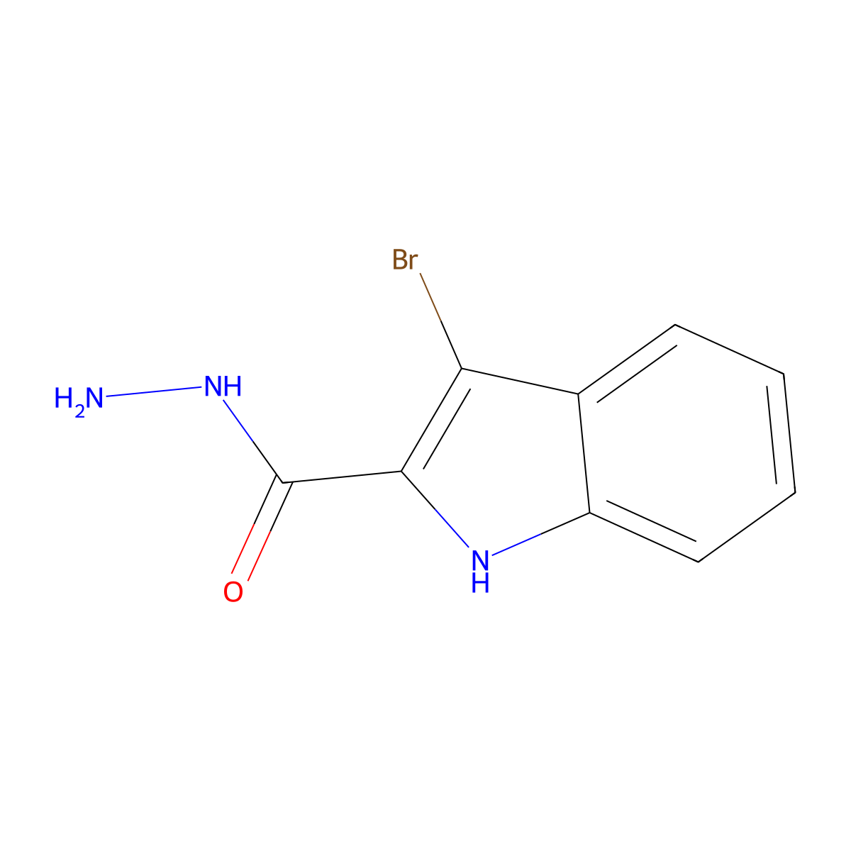 3-Bromo-1H-indole-2-carbohydrazide molecular structure, CAS 441801-35-0