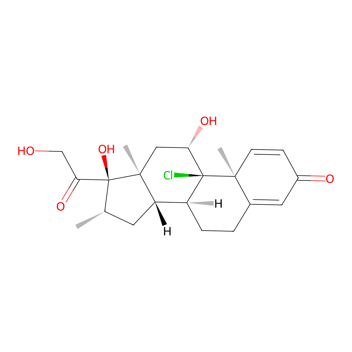 Beclomethasone molecular structure, CAS 4419-39-0