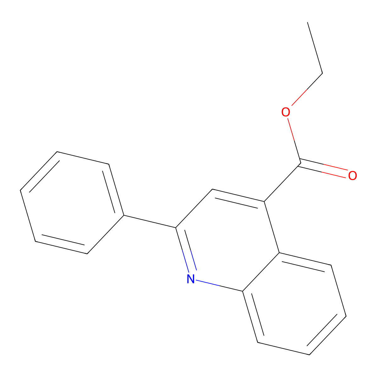 Ethyl 2-phenyl-4-quinolinecarboxylate molecular structure, CAS 4420-46-6