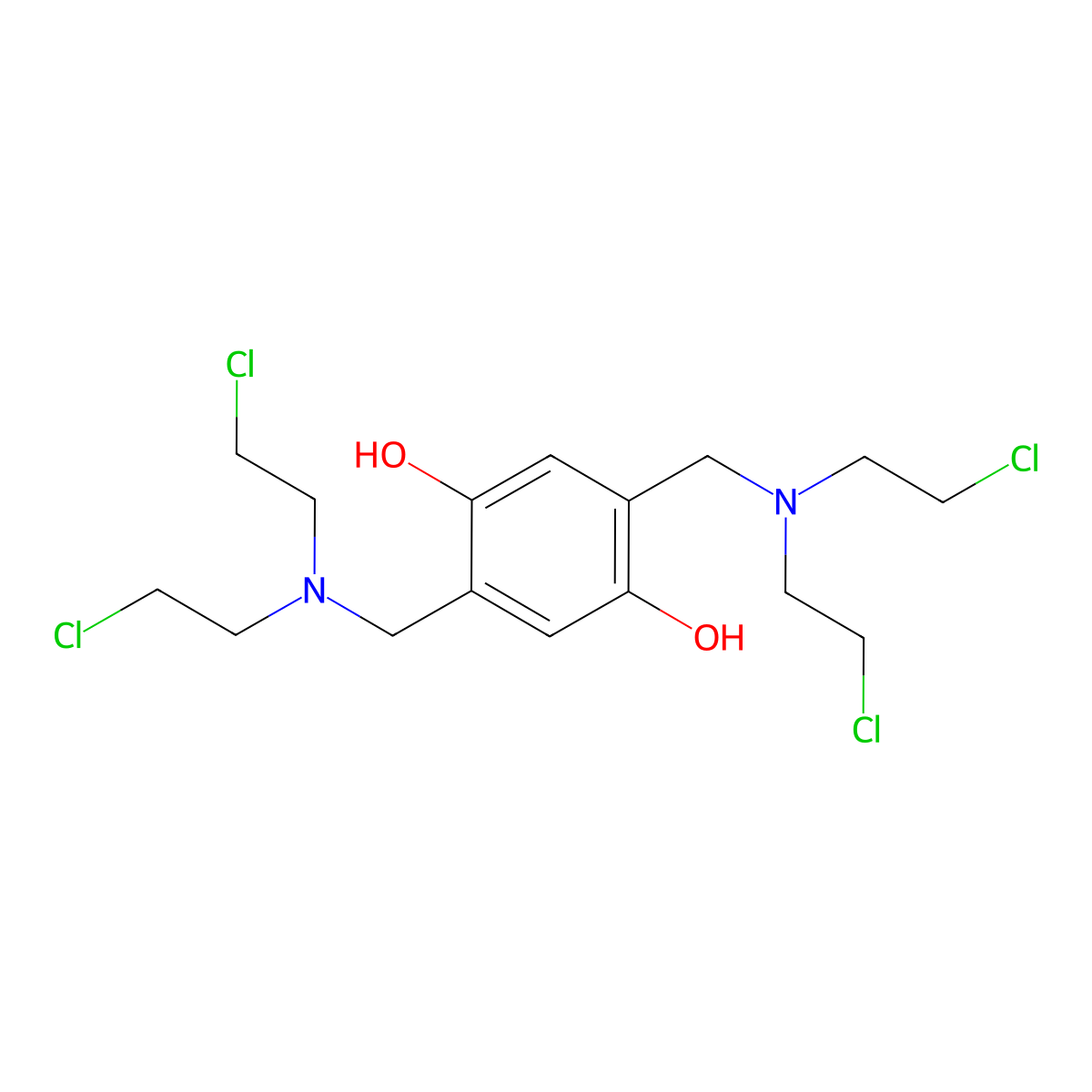 Hydroquinone mustard molecular structure, CAS 4420-79-5