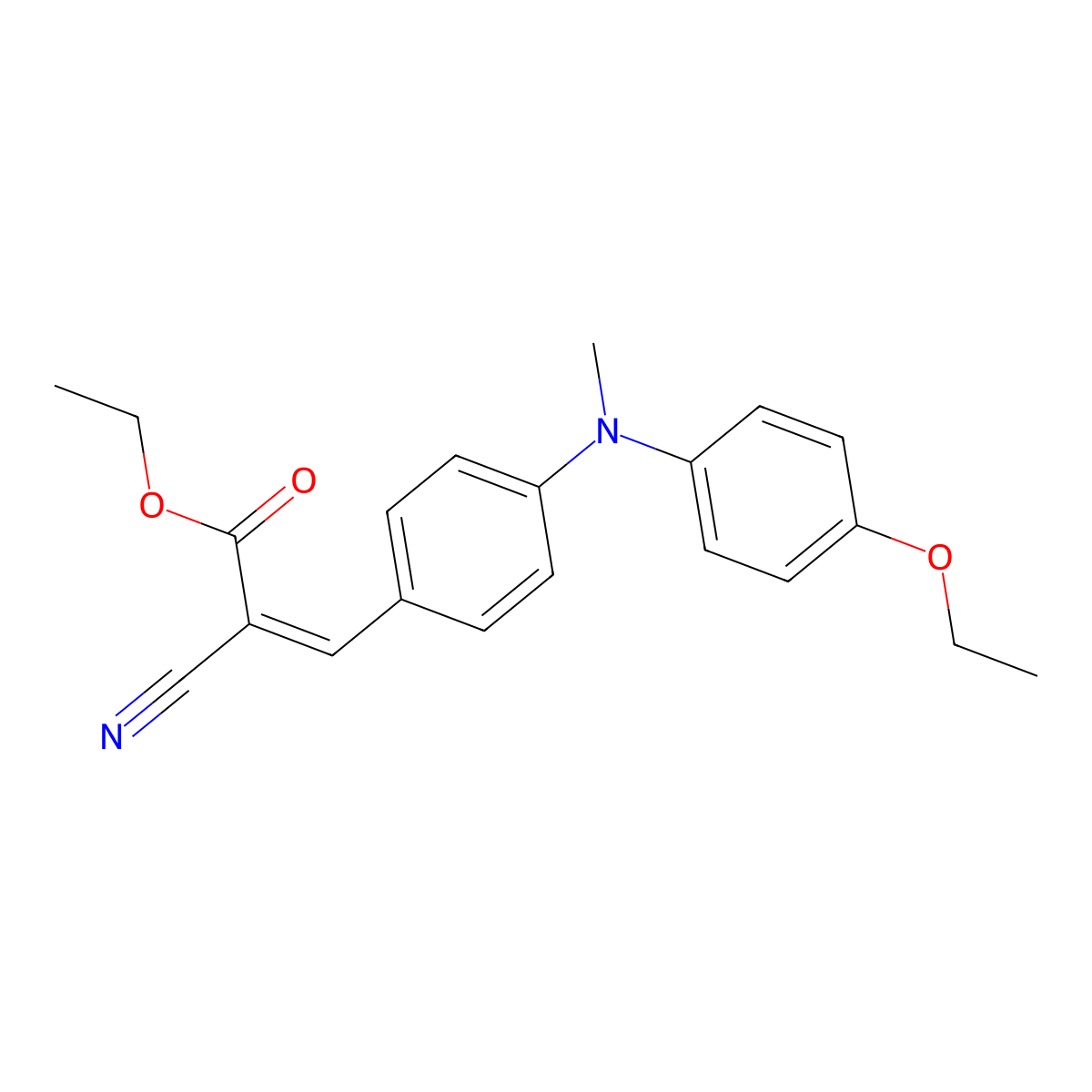 Ethyl 2-cyano-3-[4-[(4-ethoxyphenyl)methylamino]phenyl]-2-propenoate molecular structure, CAS 4421-21-0