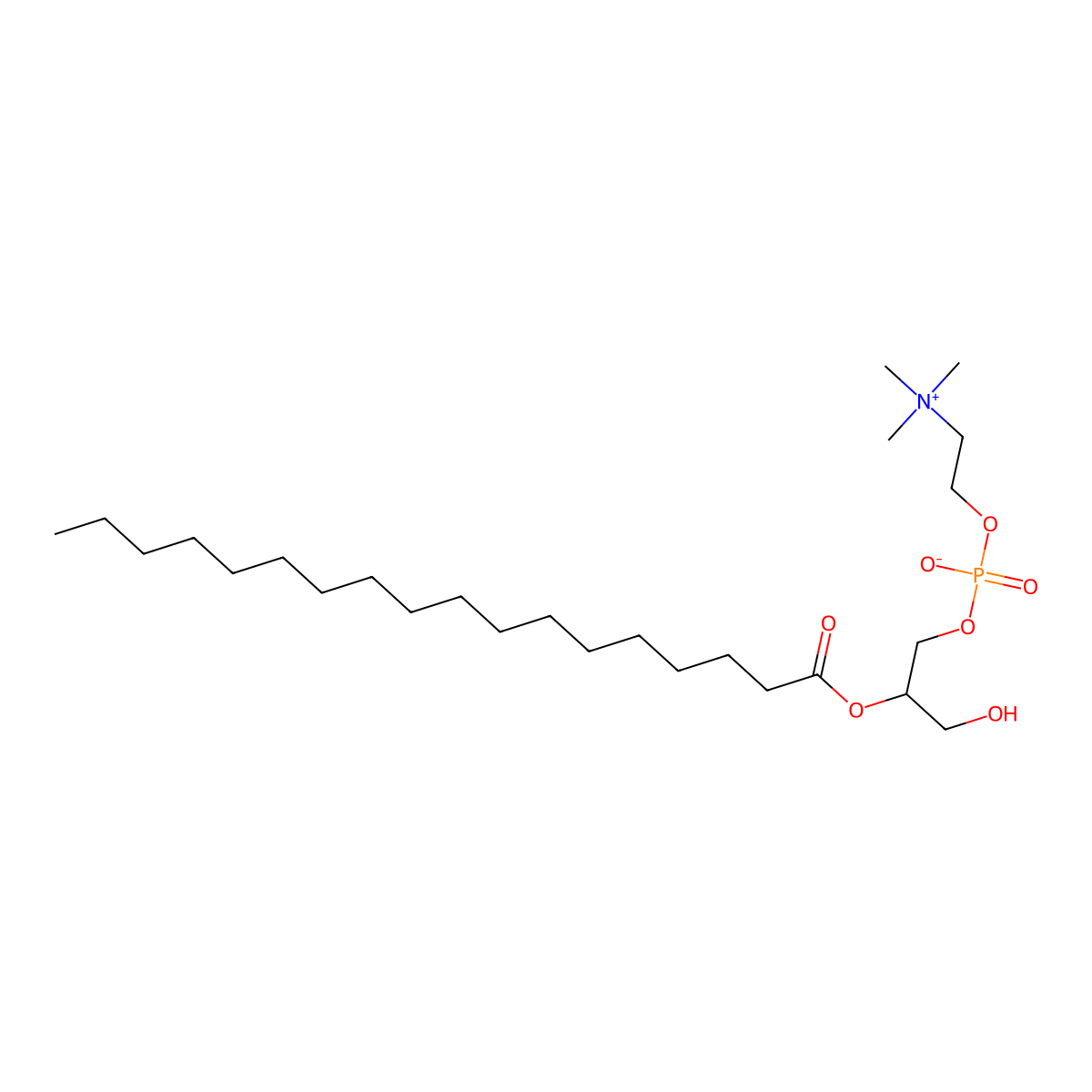PC(0:0/18:0) molecular structure, CAS 4421-58-3