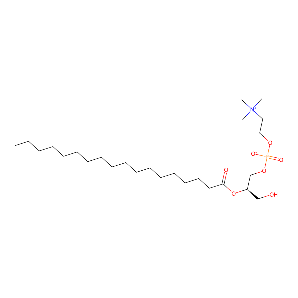 PC(0:0/18:0) molecular structure, CAS 4421-58-3