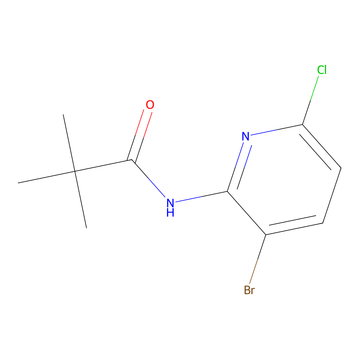 N-(3-Bromo-6-chloro-2-pyridinyl)-2,2-dimethylpropanamide molecular structure, CAS 442127-48-2