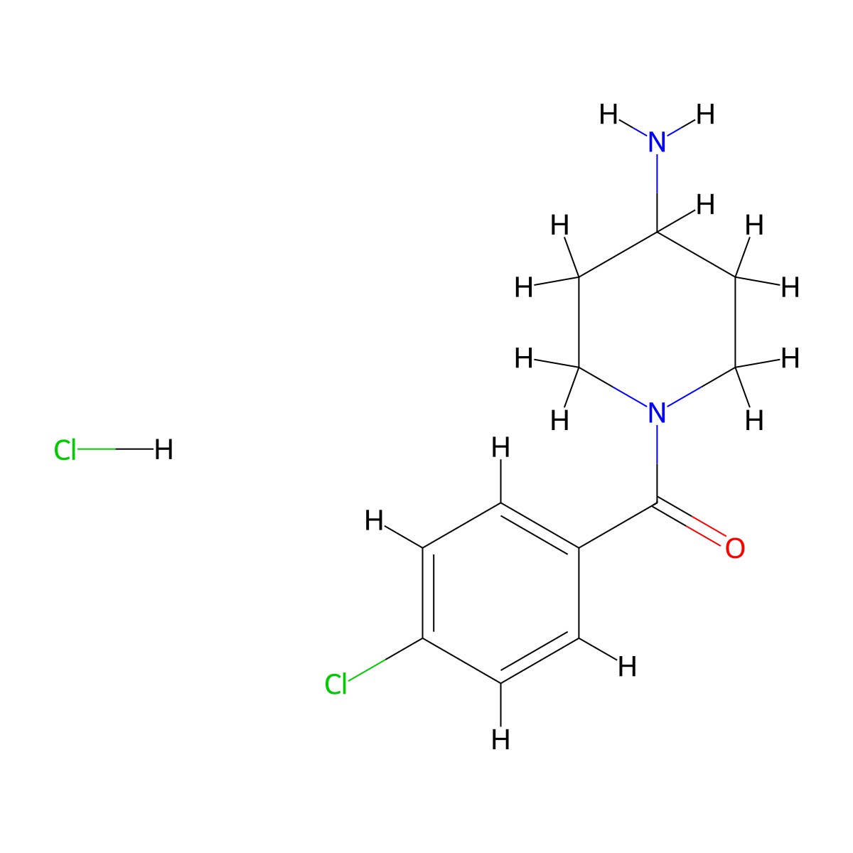 1-(4-Chlorobenzoyl)piperidin-4-amine hydrochloride molecular structure, CAS 442128-10-1