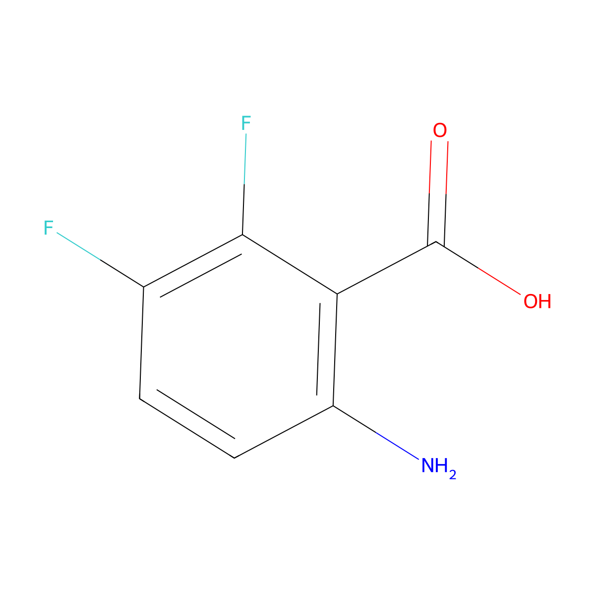 6-Amino-2,3-difluorobenzoic acid molecular structure, CAS 442134-72-7