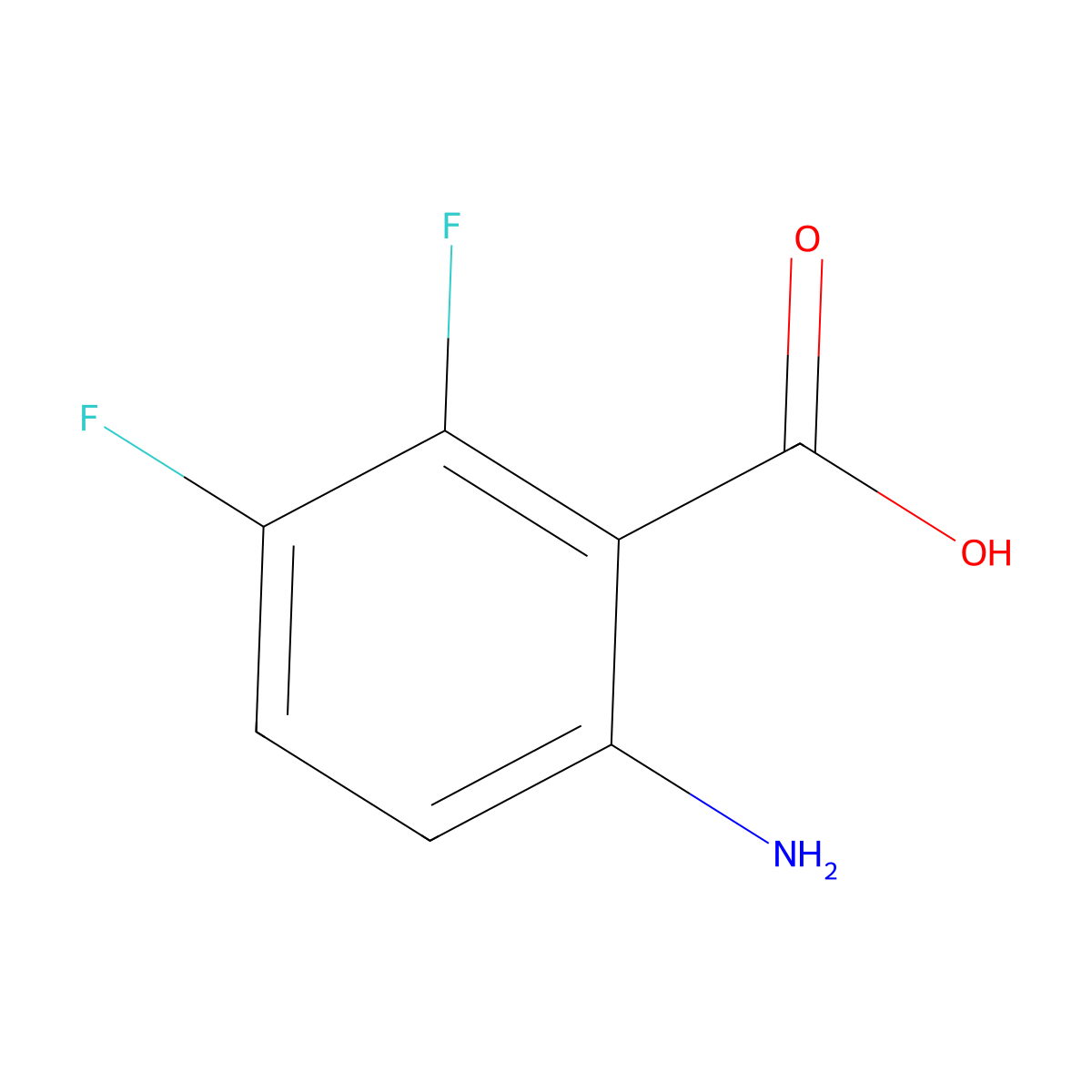 6-Amino-2,3-difluorobenzoic acid molecular structure, CAS 442134-72-7