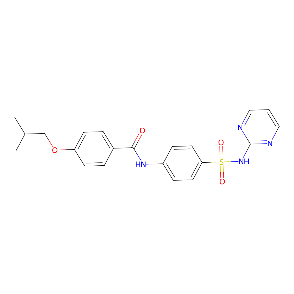 4-(2-methylpropoxy)-N-[4-(pyrimidin-2-ylsulfamoyl)phenyl]benzamide molecular structure, CAS 442149-99-7