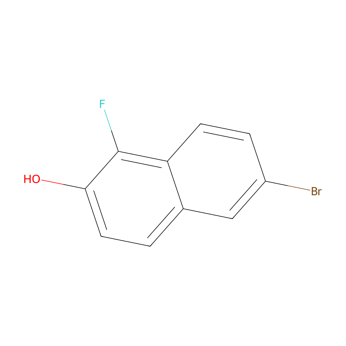 6-Bromo-1-fluoronaphthalen-2-OL molecular structure, CAS 442150-49-4