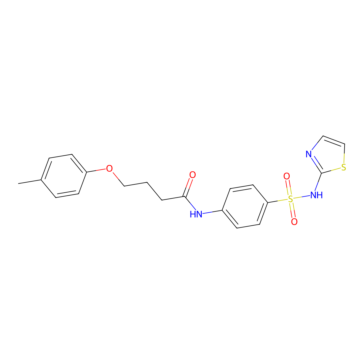 N-[4-(Thiazol-2-ylsulfamoyl)-phenyl]-4-p-tolyloxy-butyramide molecular structure, CAS 442150-60-9
