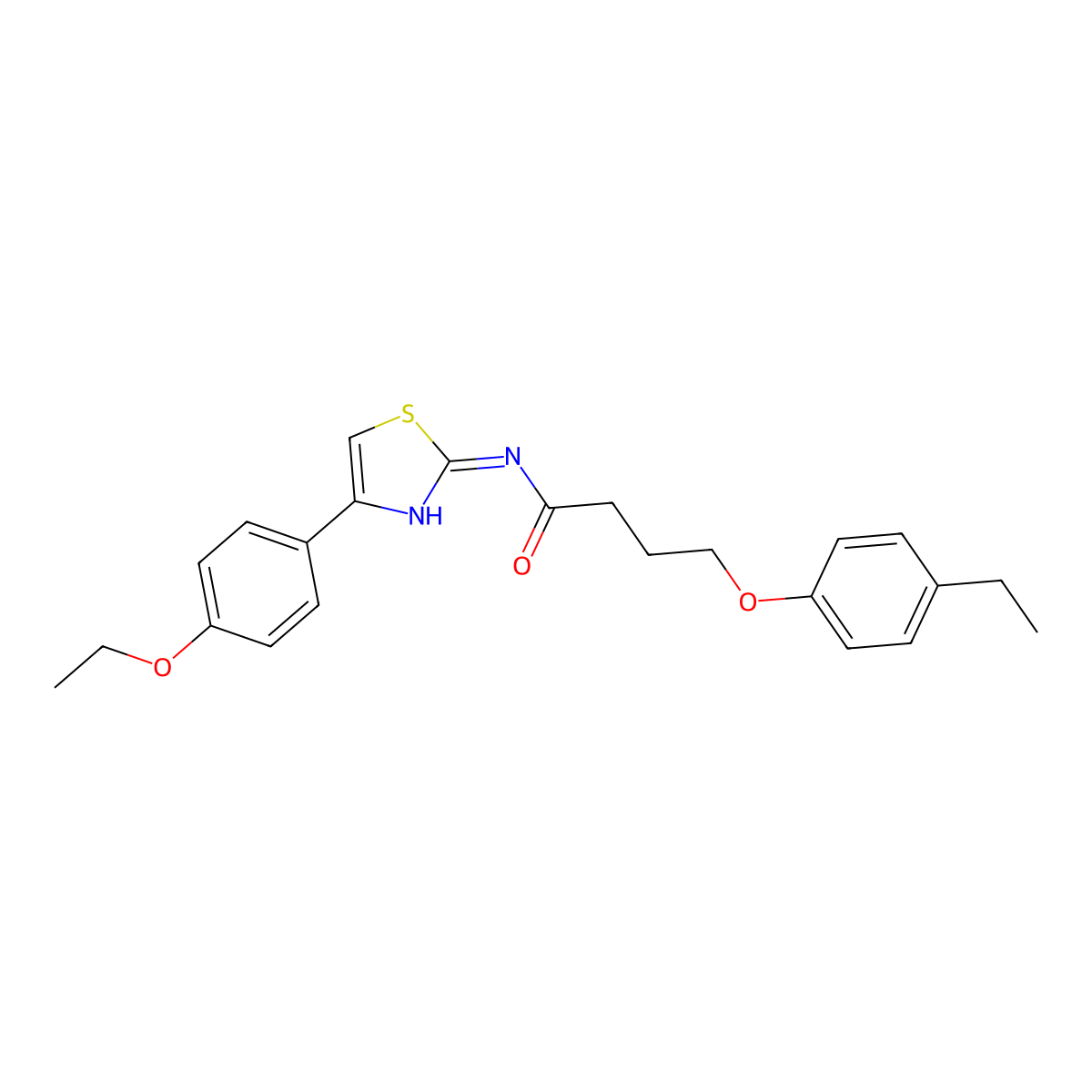 N-[4-(4-ethoxyphenyl)-1,3-thiazol-2-yl]-4-(4-ethylphenoxy)butanamide molecular structure, CAS 442150-62-1