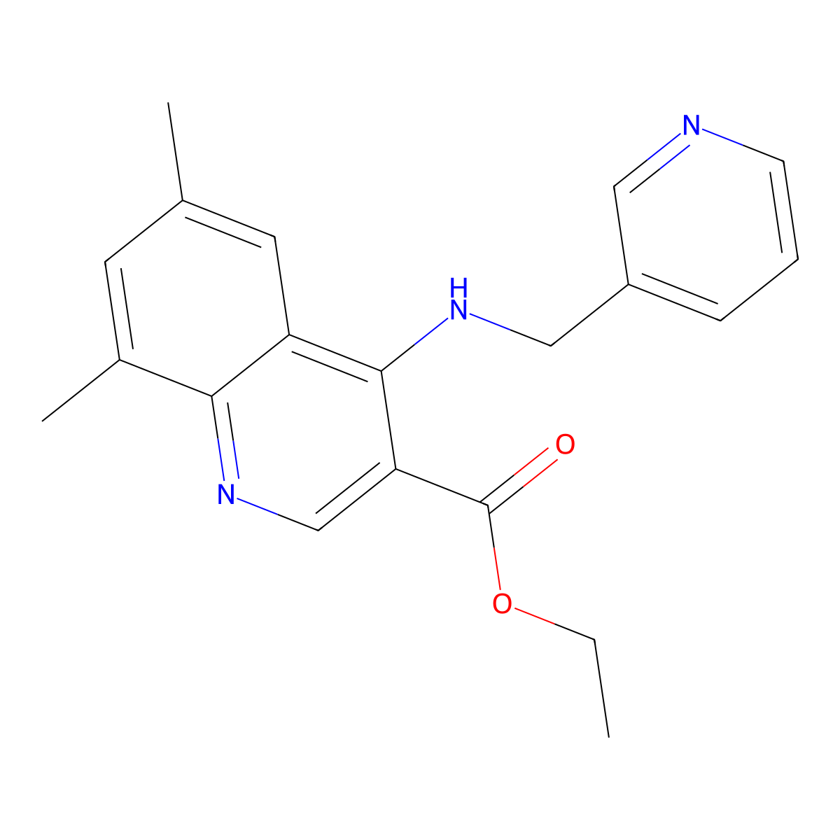 Ethyl 6,8-dimethyl-4-[(3-pyridinylmethyl)amino]-3-quinolinecarboxylate molecular structure, CAS 442151-51-1
