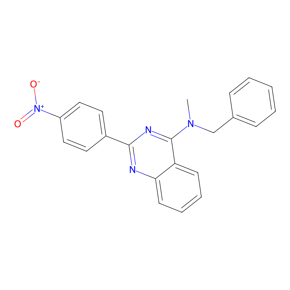 N-benzyl-N-methyl-2-(4-nitrophenyl)quinazolin-4-amine molecular structure, CAS 442151-89-5