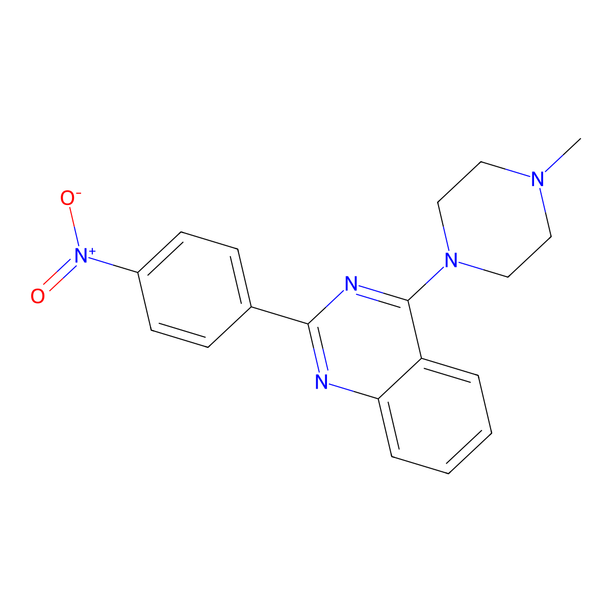 4-(4-Methylpiperazin-1-yl)-2-(4-nitrophenyl)quinazoline molecular structure, CAS 442151-97-5
