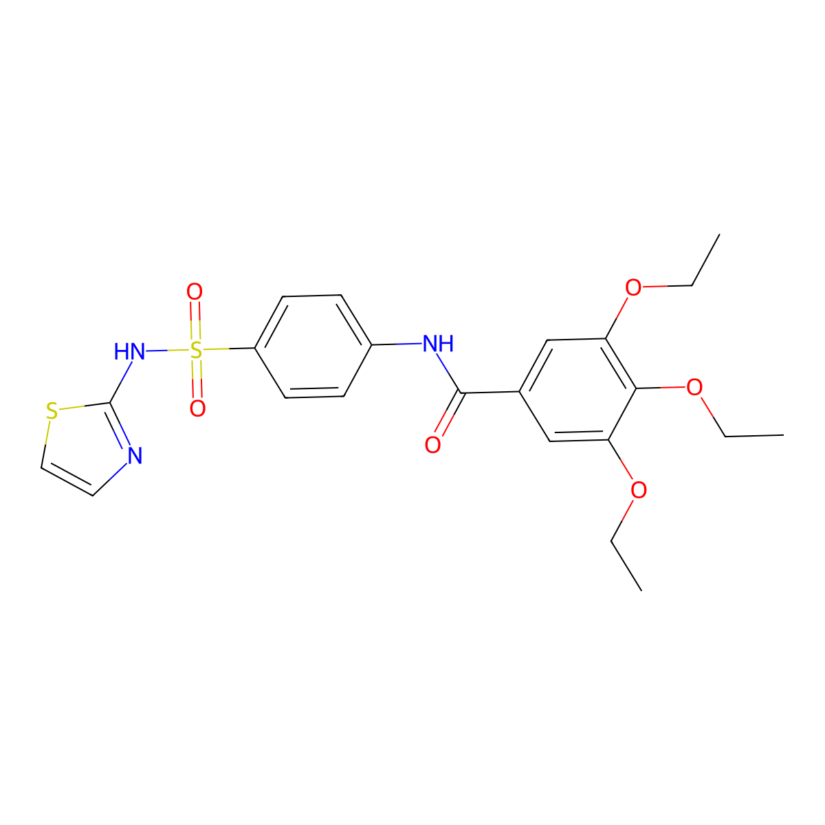 3,4,5-Triethoxy-N-[4-(thiazol-2-ylsulfamoyl)-phenyl]-benzamide molecular structure, CAS 442152-07-0