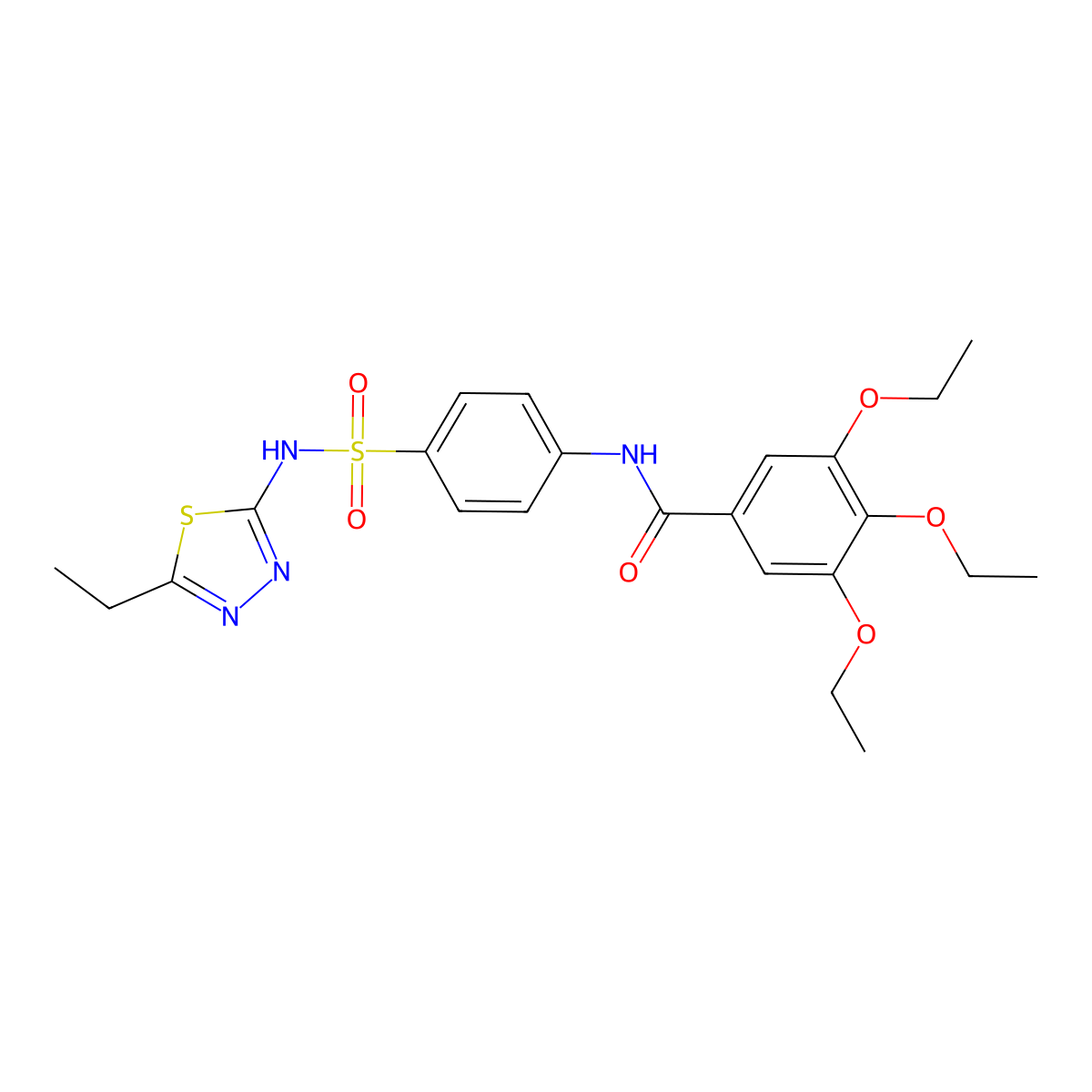 3,4,5-Triethoxy-N-{4-[(5-ethyl-1,3,4-thiadiazol-2-YL)sulfamoyl]phenyl}benzamide molecular structure, CAS 442152-08-1