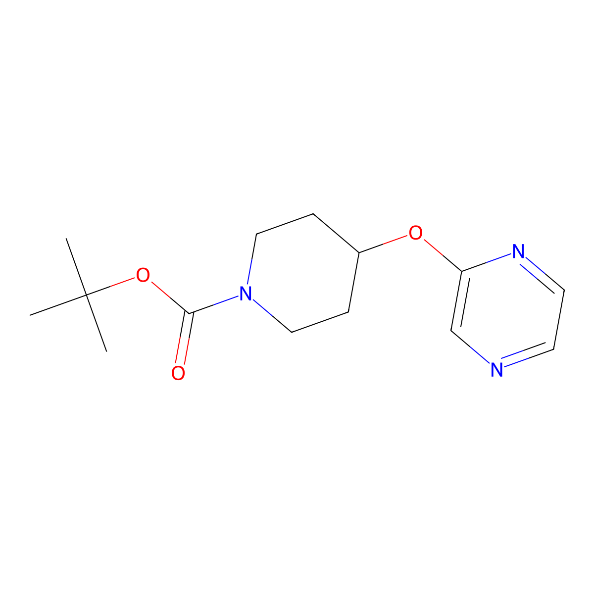 Tert-butyl 4-(pyrazin-2-yloxy)piperidine-1-carboxylate molecular structure, CAS 442199-08-8