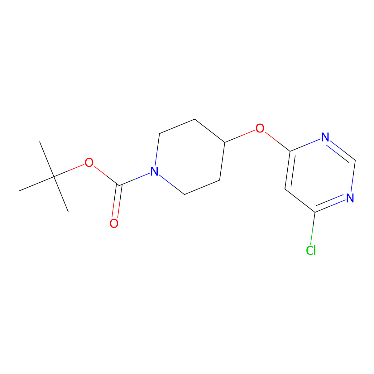 tert-Butyl 4-[(6-chloropyrimidin-4-yl)oxy]piperidine-1-carboxylate molecular structure, CAS 442199-19-1
