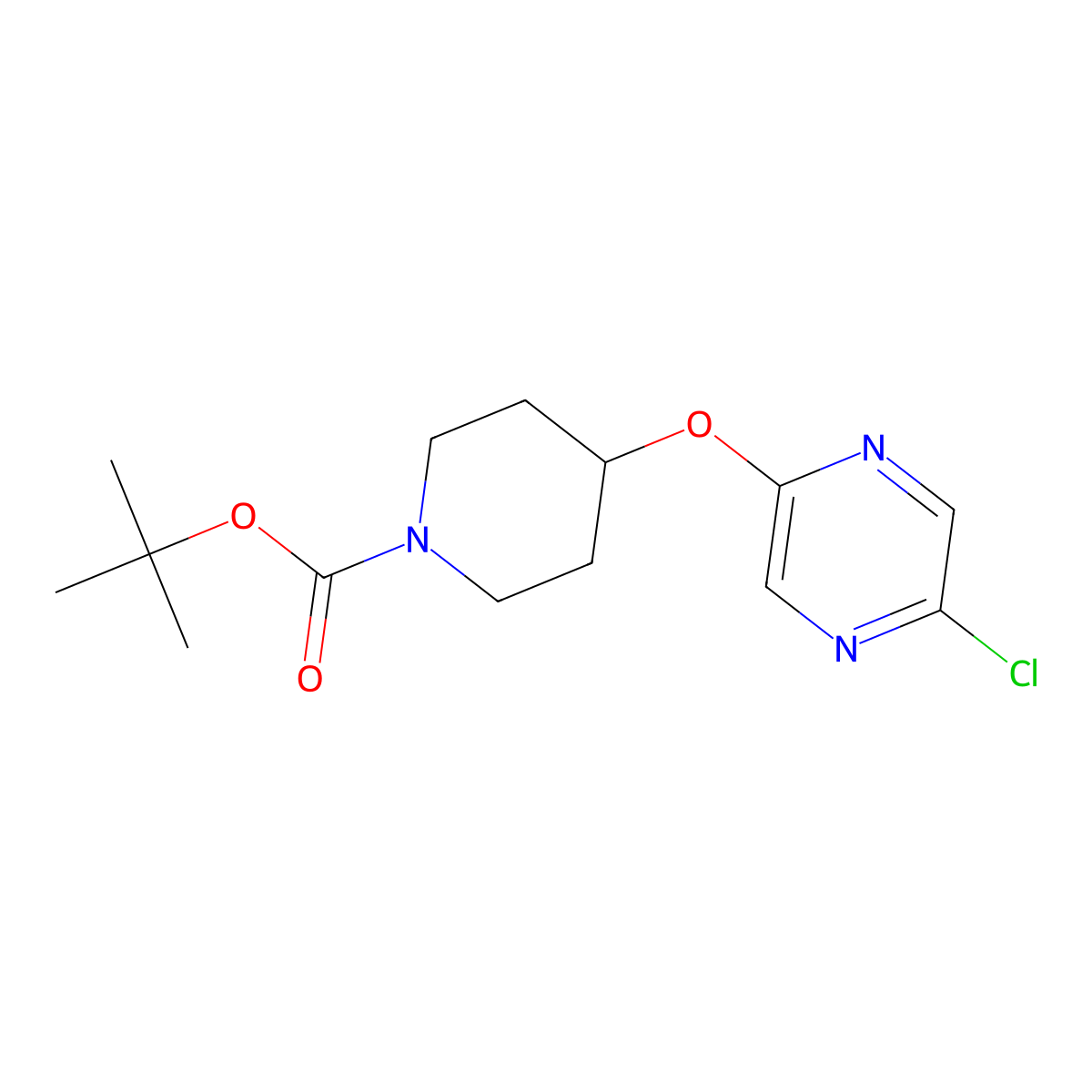 tert-Butyl 4-((5-chloropyrazin-2-yl)oxy)piperidine-1-carboxylate molecular structure, CAS 442199-22-6