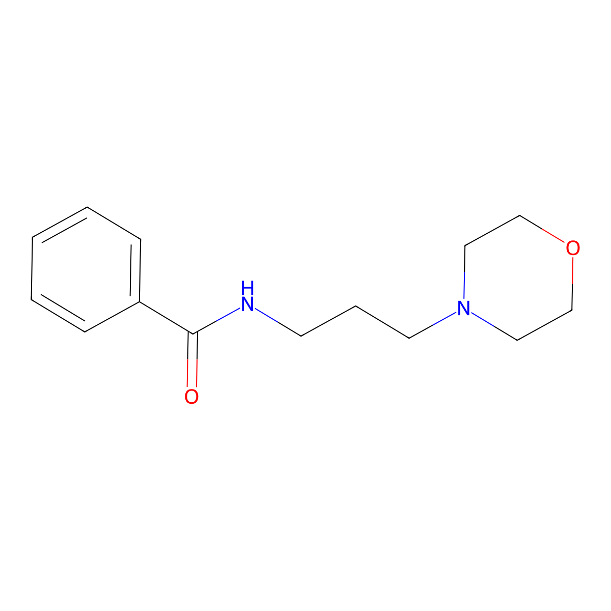 N-(3-morpholin-4-ylpropyl)benzamide molecular structure, CAS 4422-93-9