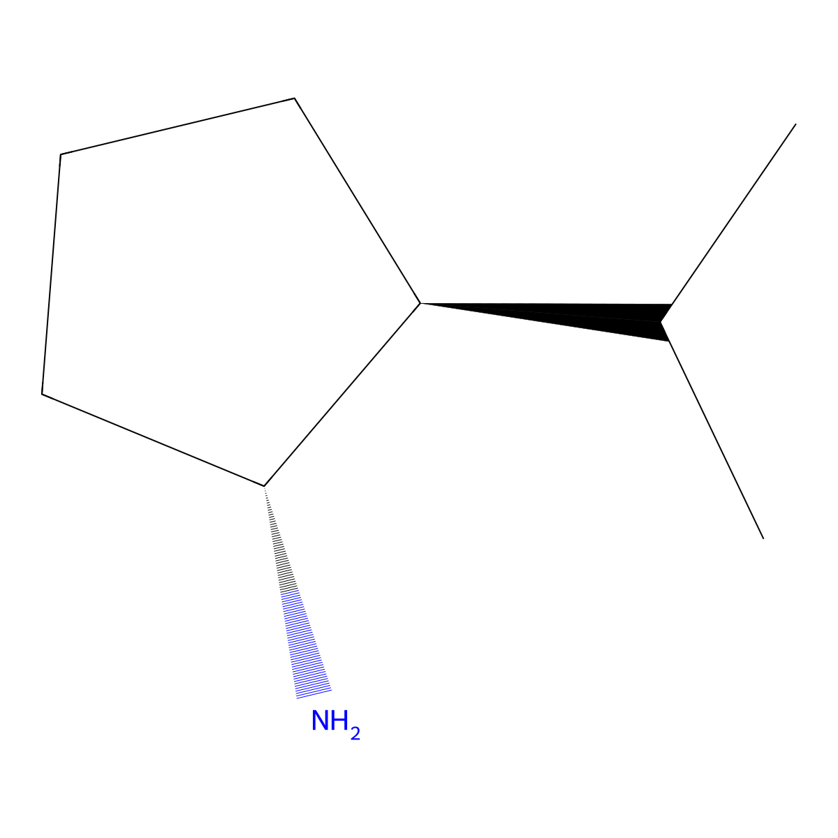 rac-(1R,2S)-2-(propan-2-yl)cyclopentan-1-amine molecular structure, CAS 4423-02-3