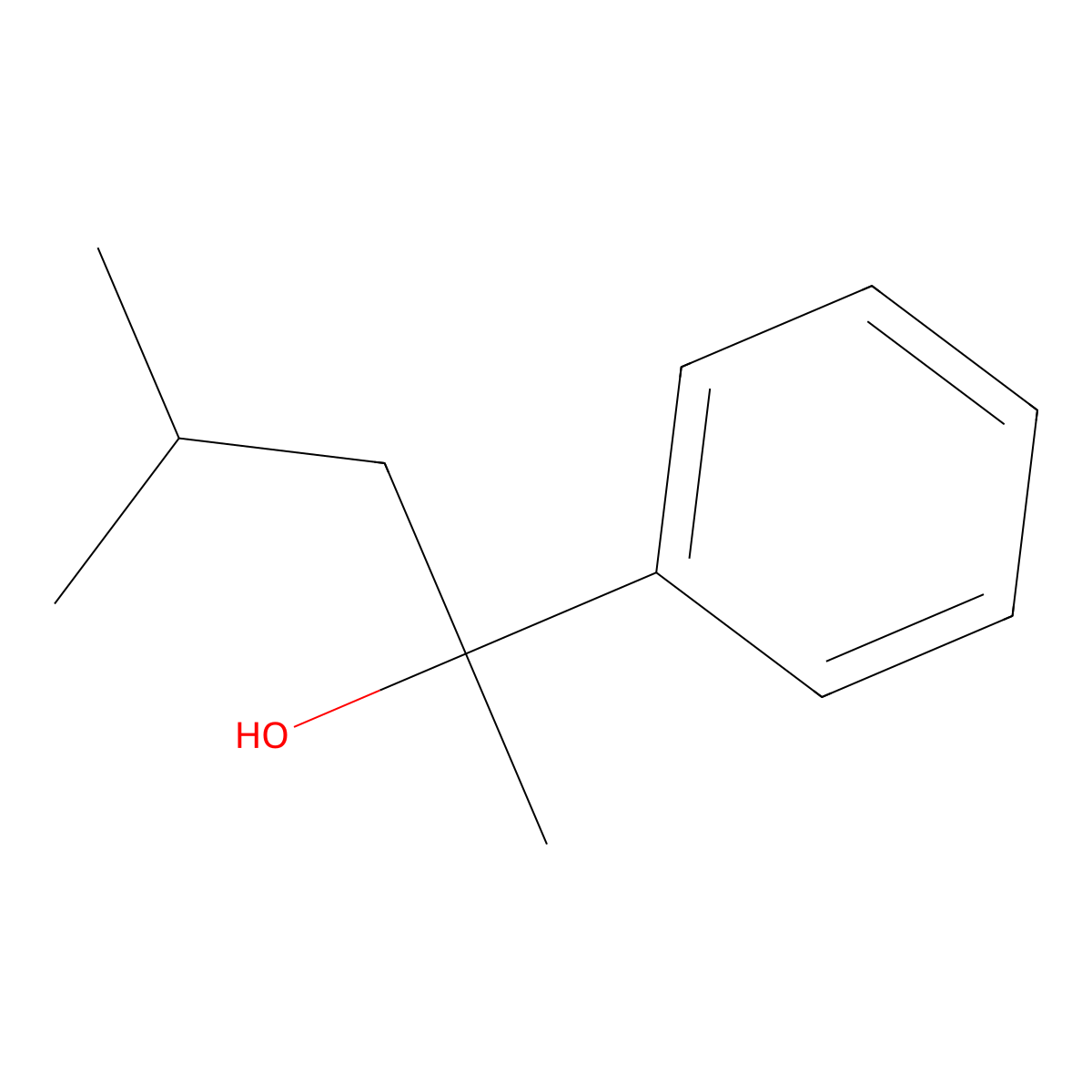 alpha-Methyl-alpha-(2-methylpropyl)benZenemethanol molecular structure, CAS 4423-54-5