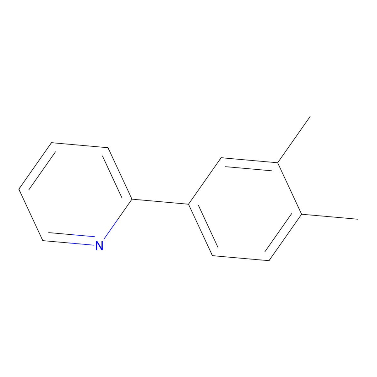 2-(3,4-Dimethylphenyl)pyridine molecular structure, CAS 4423-81-8