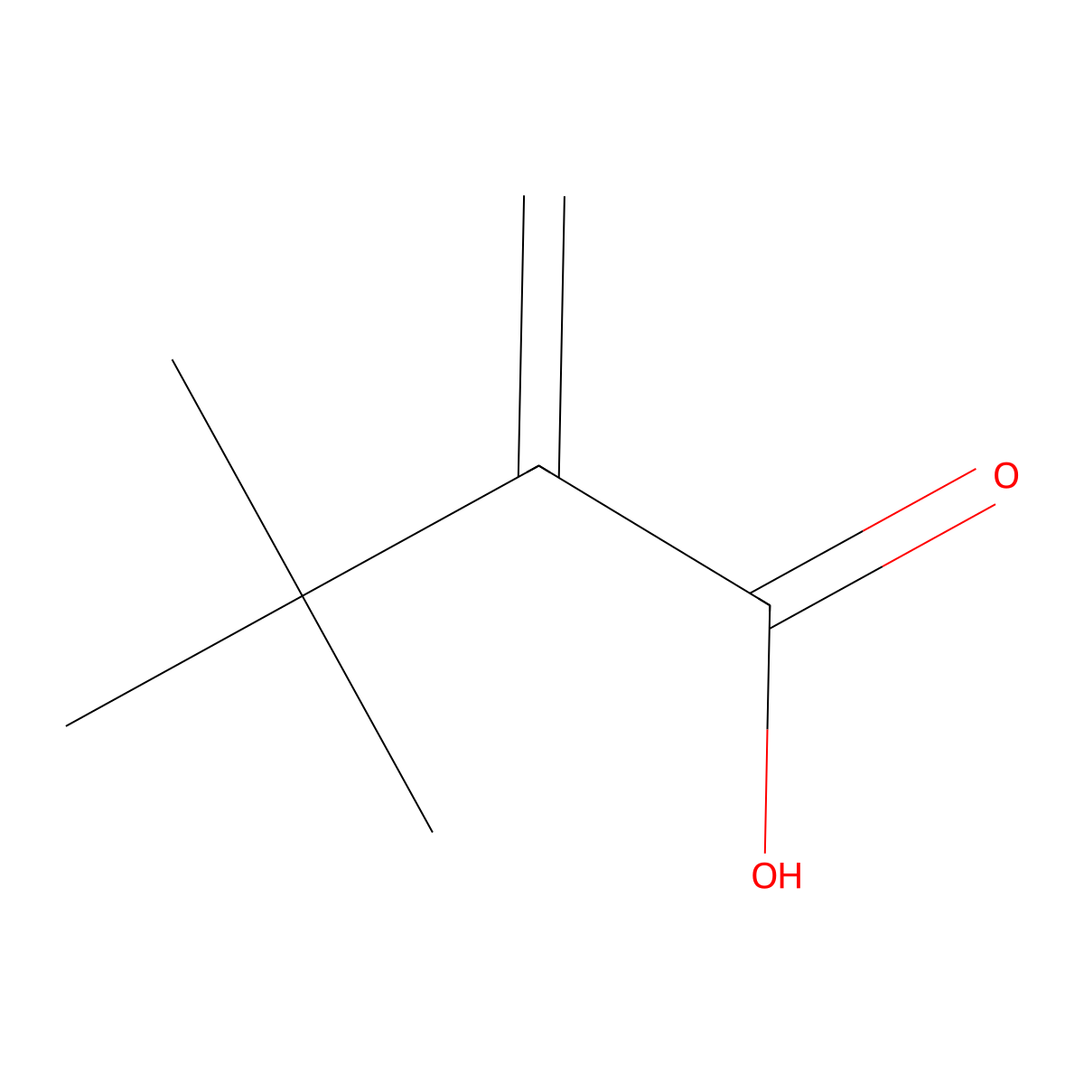 3,3-Dimethyl-2-methylidenebutanoic acid molecular structure, CAS 4423-82-9
